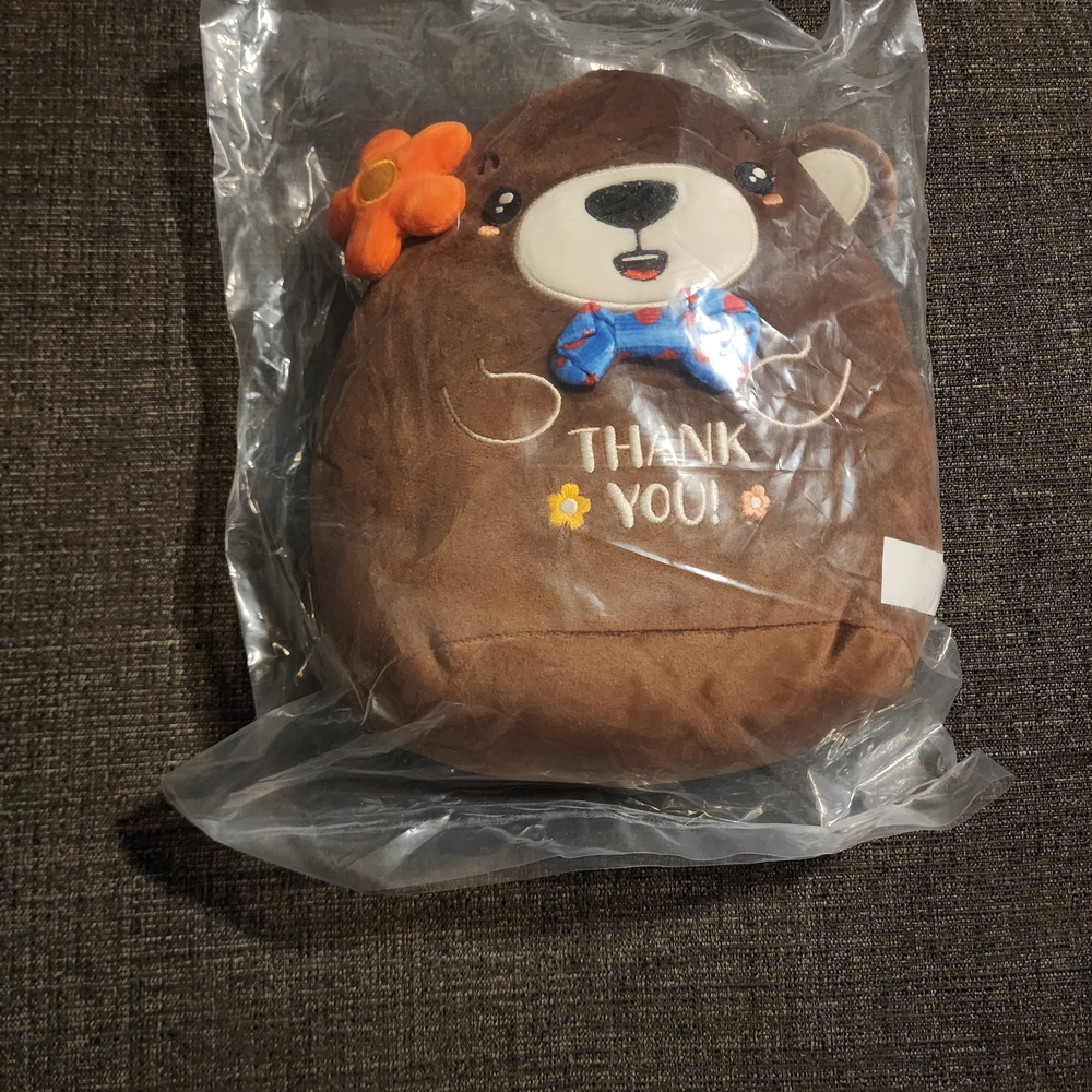 Brown Bear Plush with Thank You Embroidery